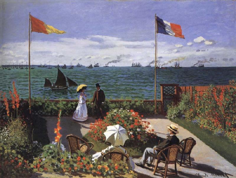 Claude Monet Garden at Sinte-Adresse Spain oil painting art